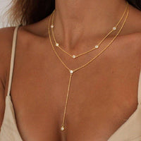 Double Layered Lariat Necklace
