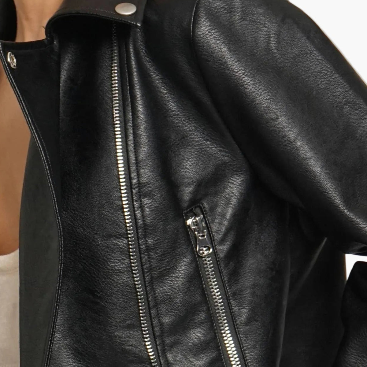 Vegan Leather Moto Jacket