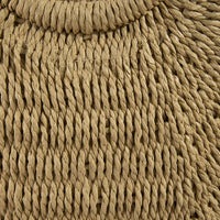 Woven Paper Straw Tote Bag With Ring Handles