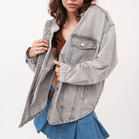 Grey Oversized Denim Jacket