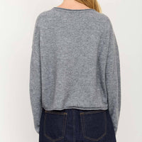 Grey Center Seam Knit Sweater