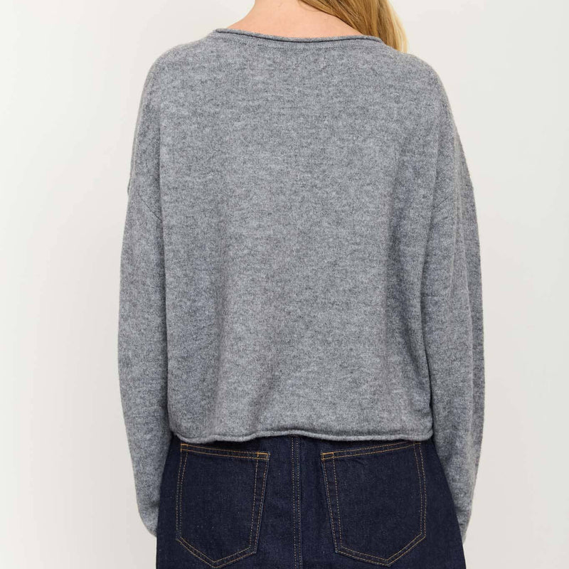 Grey Center Seam Knit Sweater