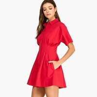 Linen Stretch Fitted Mini Dress