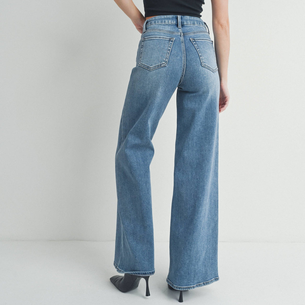 JBD High Rise Palazzo Wide Leg Jean