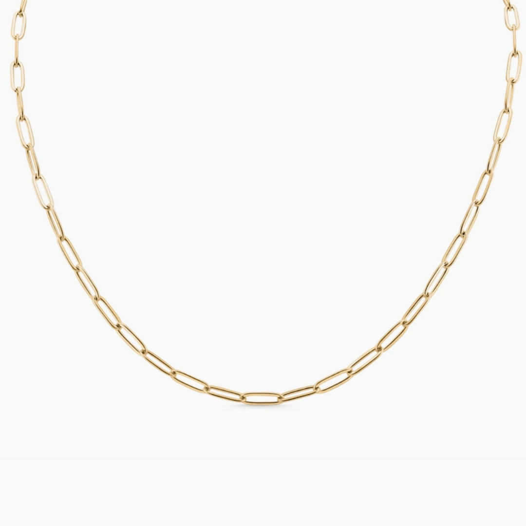 18K Gold Plated Paper Clip Necklace