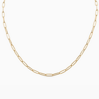 18K Gold Plated Paper Clip Necklace