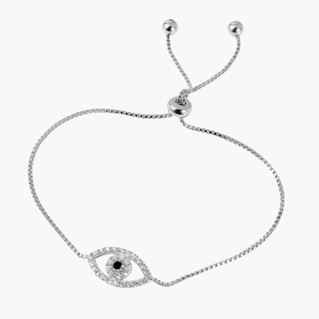 Adjustable Evil Eye Bracelet with Pull Ties