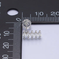 Silver Marquise Stud with CZ Stones