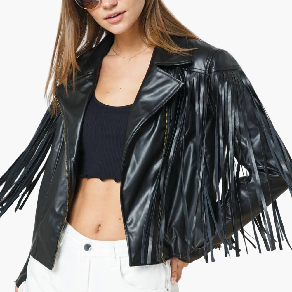 Vegan Leather Crop Jacket