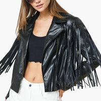 Vegan Leather Crop Jacket