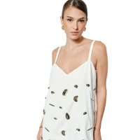 Metallic Embellished A-Line Mini Dress