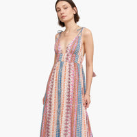 Shoulder Tie Printed Maxi Dress