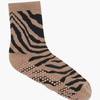 Crew Non Slip Grip Socks - Midnight Zebra