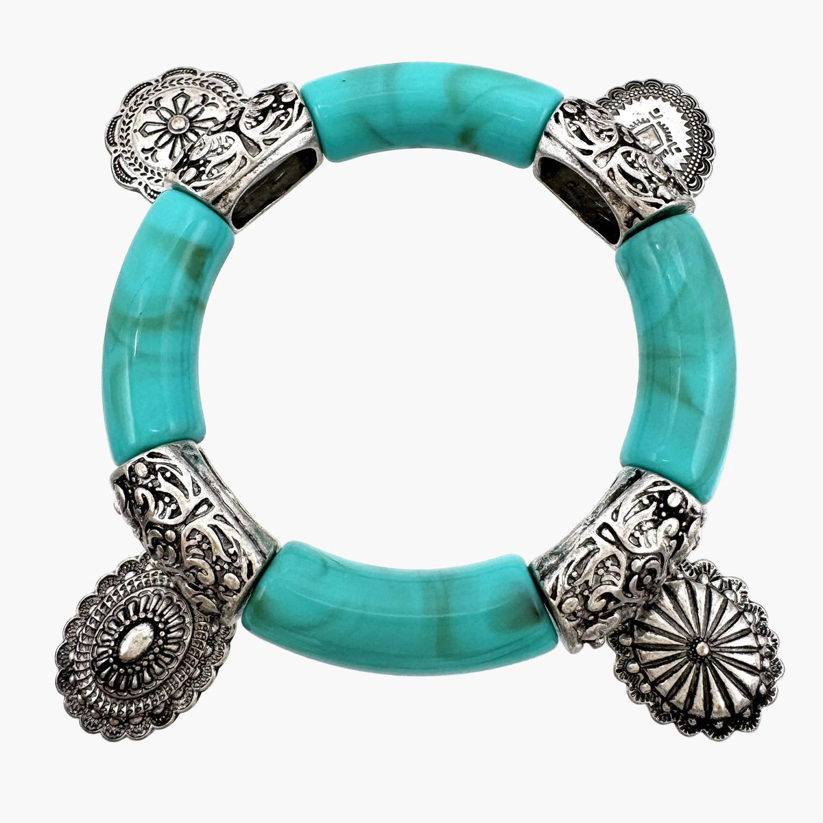 Concho Turquoise Stretch Bangle
