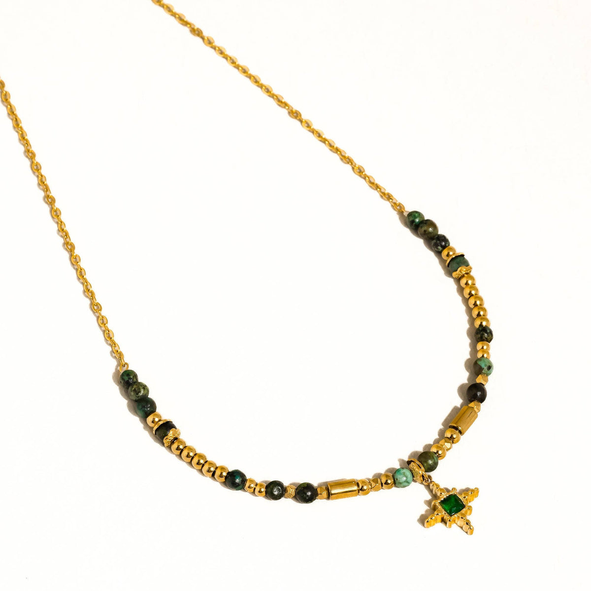Irie 18K Non-Tarnish Beaded Green Gemstones Necklace