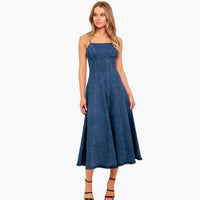 Medium Washed Indigo Midi Dress