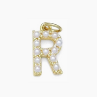 Pearl Initial Letter Charms