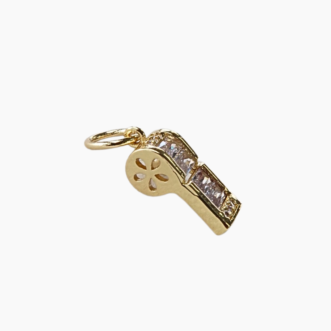 Crystal Inlaid Whistle Charm