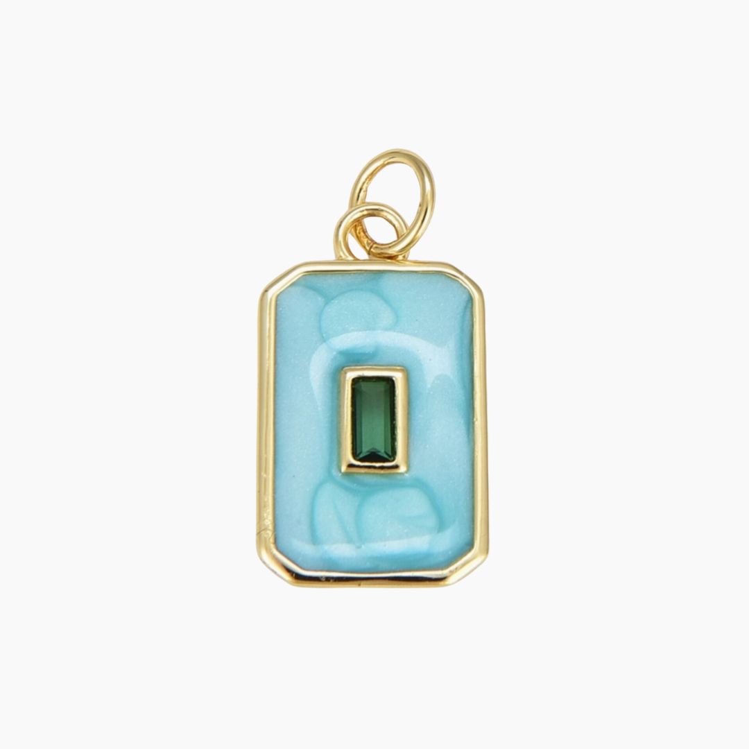 Enamel Baguette Tag Charm