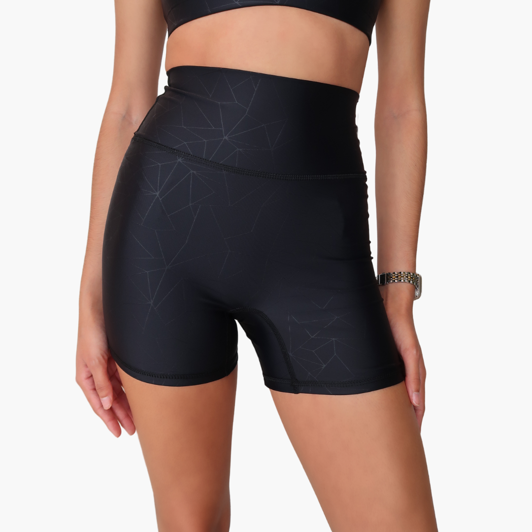 The Gym Short in Geometric Embossed Nylon