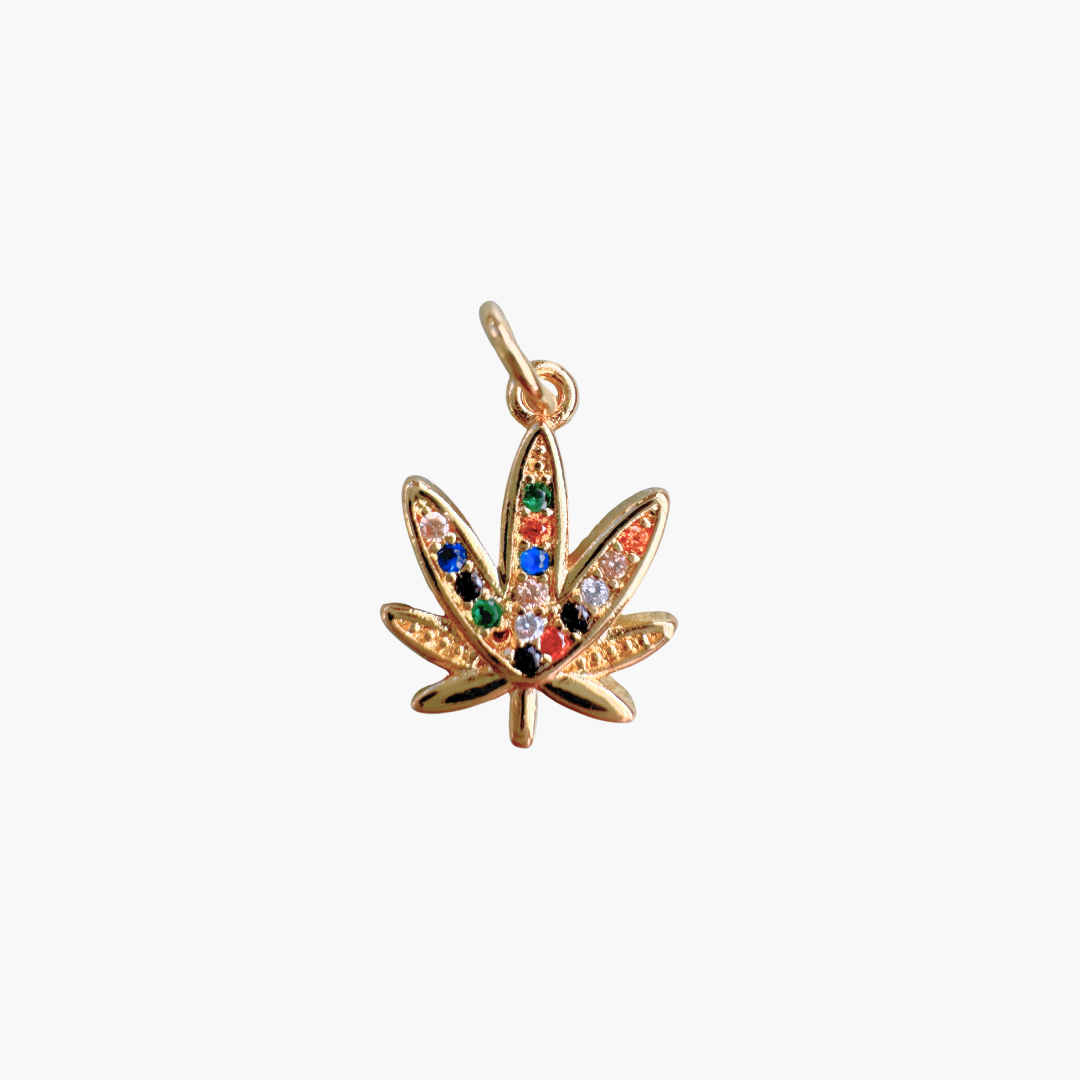 Herbal Leaf Studded Charm