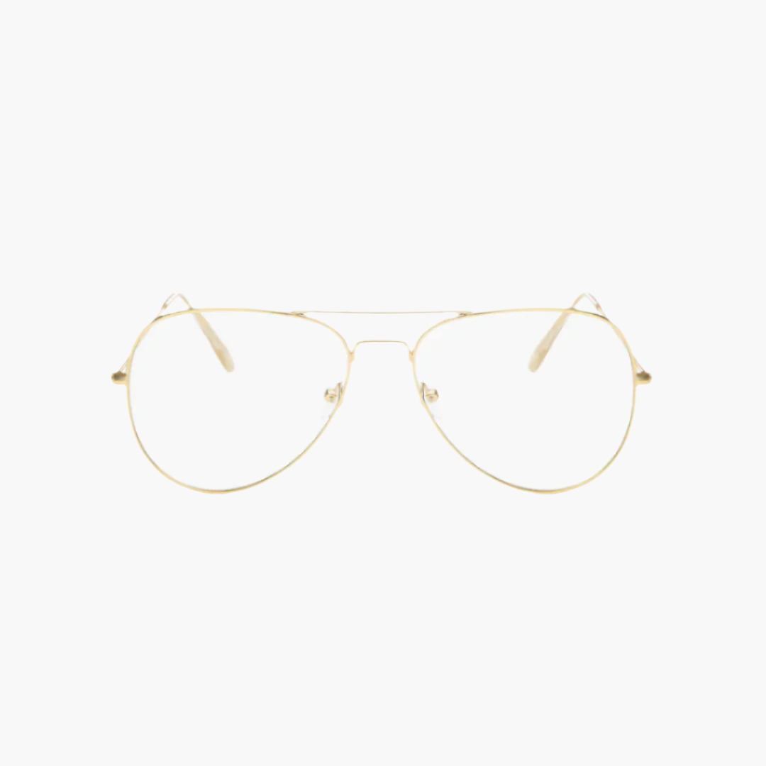 Gold Aviator Frame Blue Light Blocking Glasses