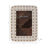 Ivory/Gold Resin Brass Dot Picture Frame - 4x6 in.