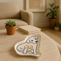 White/Black Ceramic Puppy Trinket Tray
