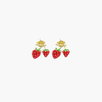 Enamel Strawberry Stud Earrings