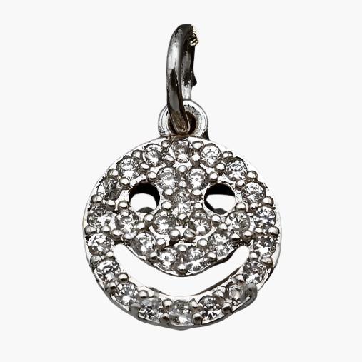 Micro Pave Smiley Charm