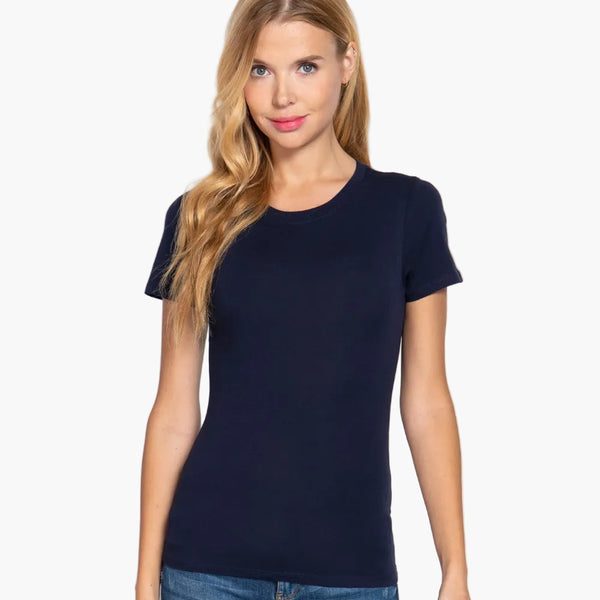 Short Sleeve Crew Neck Cotton Top