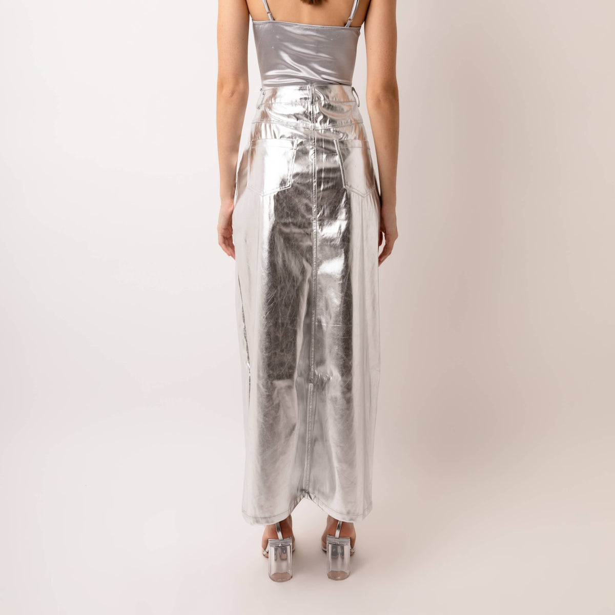 Lupe Metallic Maxi Skirt