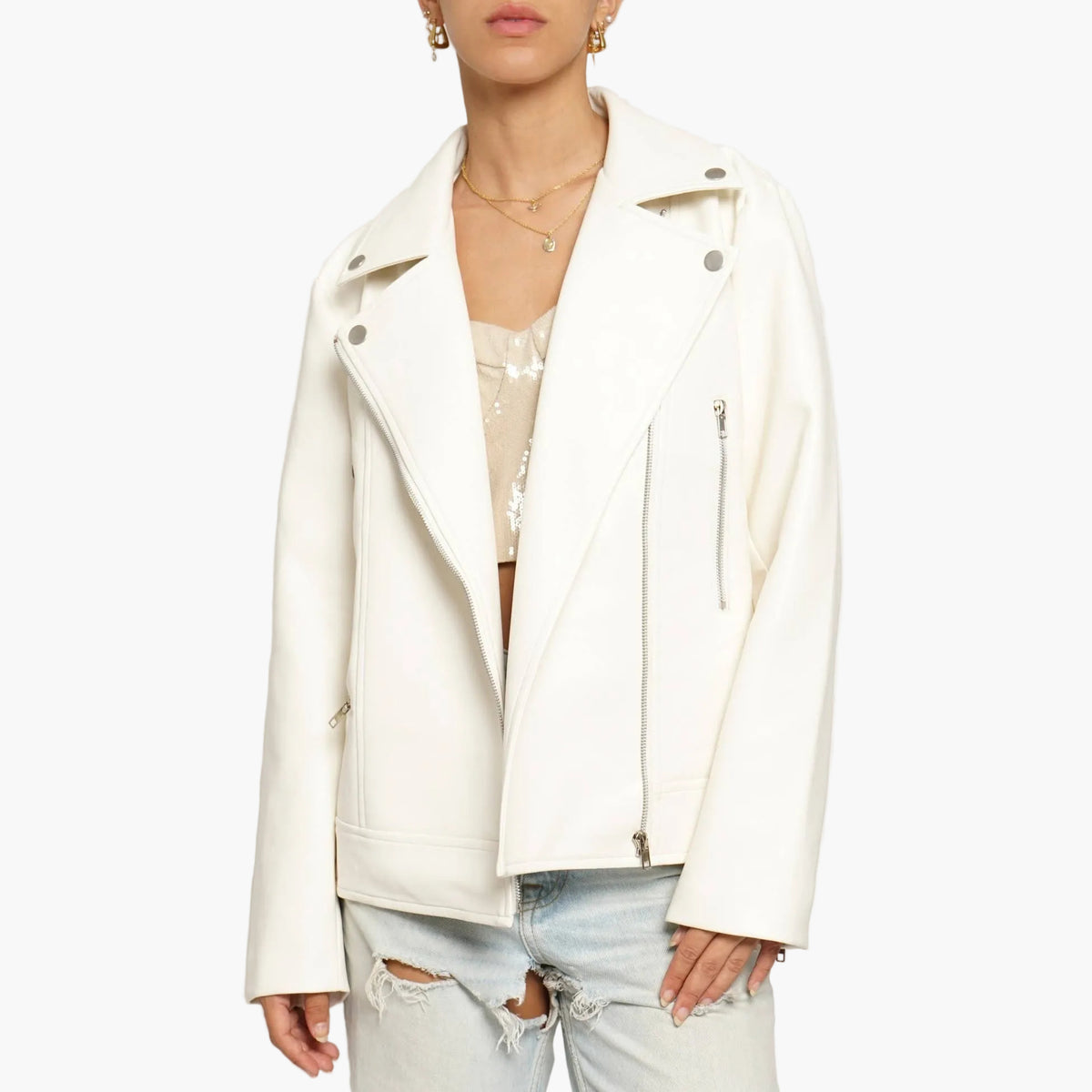 Vegan Leather Moto Jacket