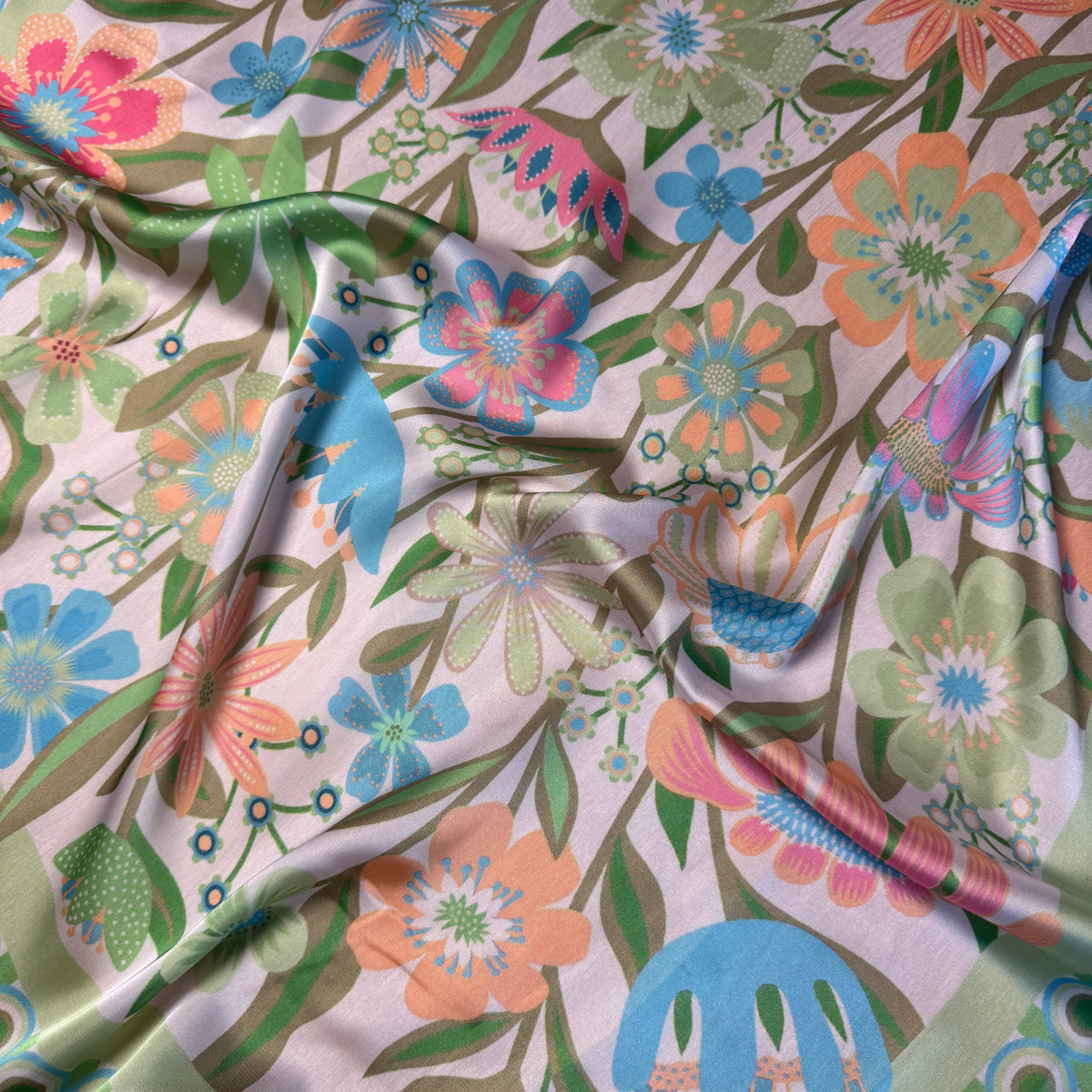 Assorted Flower Print Square Bandana Scarf