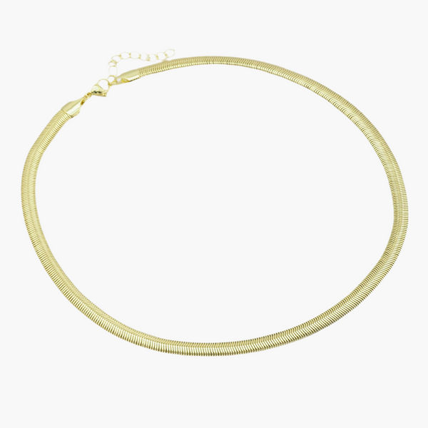 Thick Gold herringbone Necklace