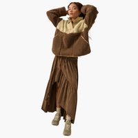 Espresso Faux Suede Asymmetrical High-Low Maxi Skirt