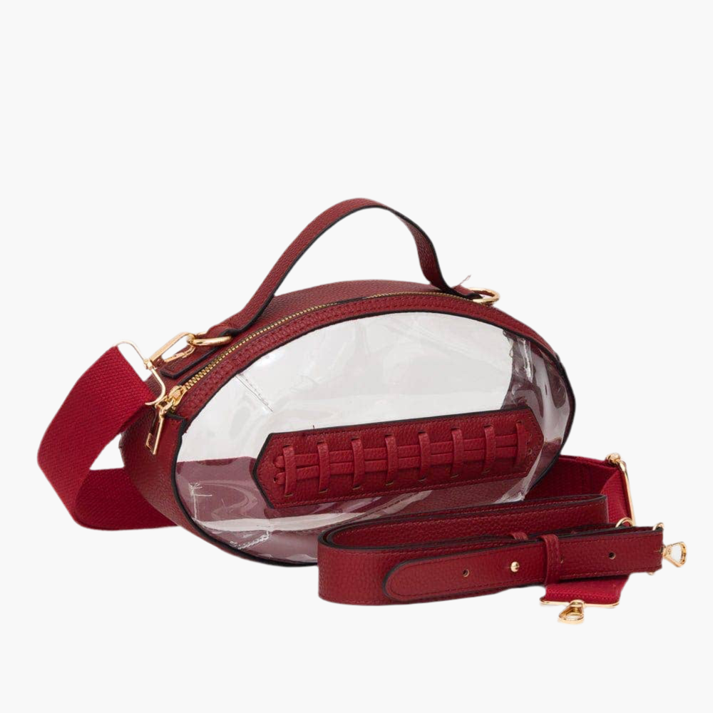 Clear Gameday Football Stitch Detail Crossbody Bag