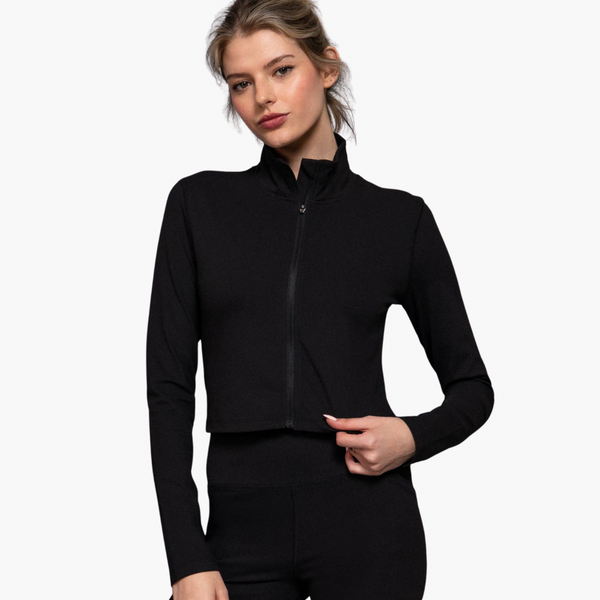 Long Sleeve High Neck Zip-Up Workout Jacket