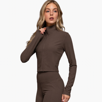 Long Sleeve High Neck Zip-Up Workout Jacket