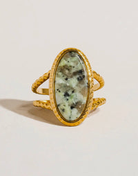 Ashwin 18K Gold Non-Tarnish Natural Stone Ring