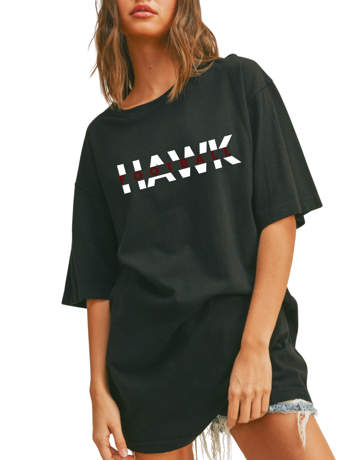 Blackout Hawk Football Oversized Tee