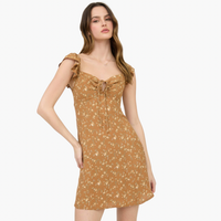 Floral Front Cut Out Mini Dress