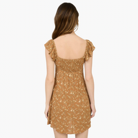Floral Front Cut Out Mini Dress