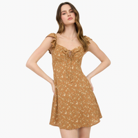 Floral Front Cut Out Mini Dress