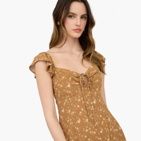 Floral Front Cut Out Mini Dress