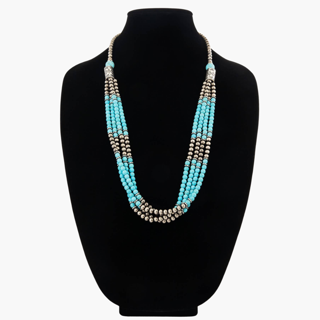 Western Navajo Beaded Multi-Layered Necklace