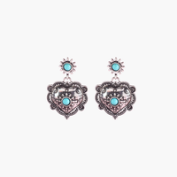 Western Heart Semi-Stone Post Earrings