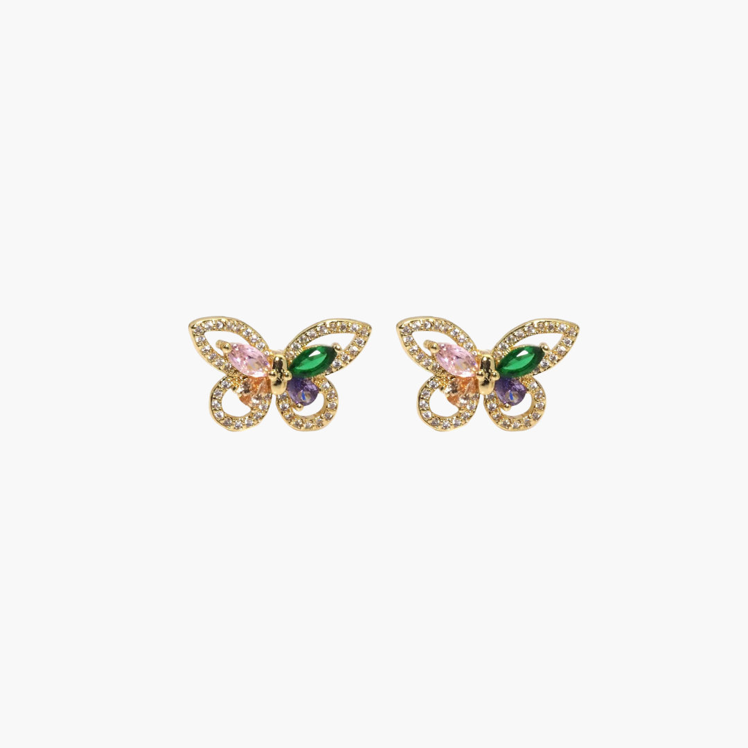 Gemstone Butterfly Studs