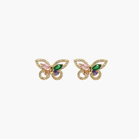 Gemstone Butterfly Studs