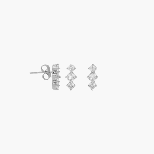 Three Stone CZ Studs